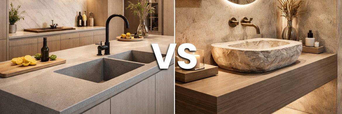 Qué fregadero o lavabo de piedra elegir para tu baño o cocina